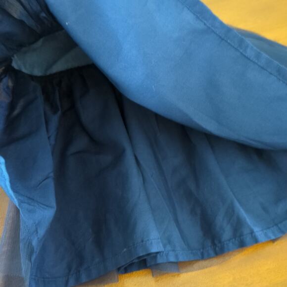 Toddler Girls' Chambray Sleeveless Tulle Dress - Blue 2T NEW - Picture 5 of 7